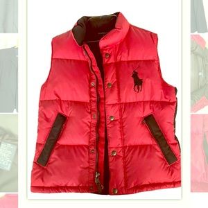 Ralph Lauren Polo M Down Bubble Vest Red Black